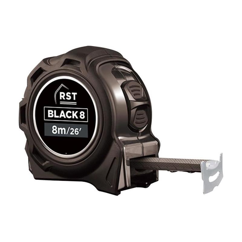 R.S.T. Black Tape Measure 8m/26ft (Width 25mm) R.S.T. - RockBottom Nothampton
