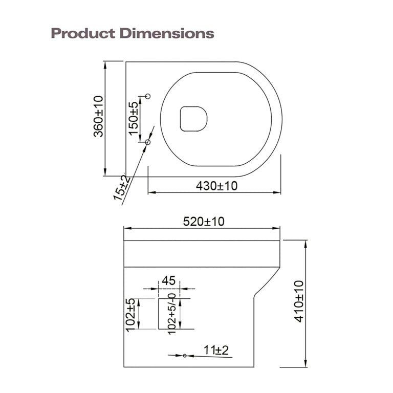 SP Pure Back to Wall Pan W: 360mm H: 400mm D: 500mm