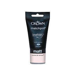 Crown Breatheasy Matt Emulsion Tester Pot 40ml - Creme de la Rose