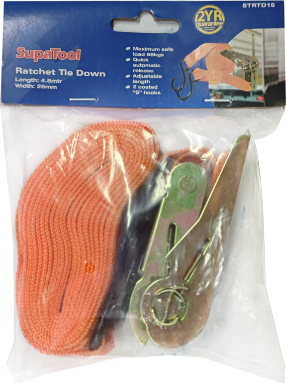 SupaTool Ratchet Tie Down 5" x 1" (Length: 4.5m Width: 25mm)