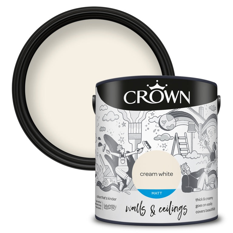 Crown Walls & Ceilings Matt 2.5L Cream White