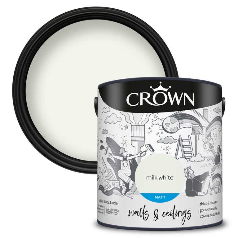 Crown Walls & Ceilings Matt 2.5L Milk White