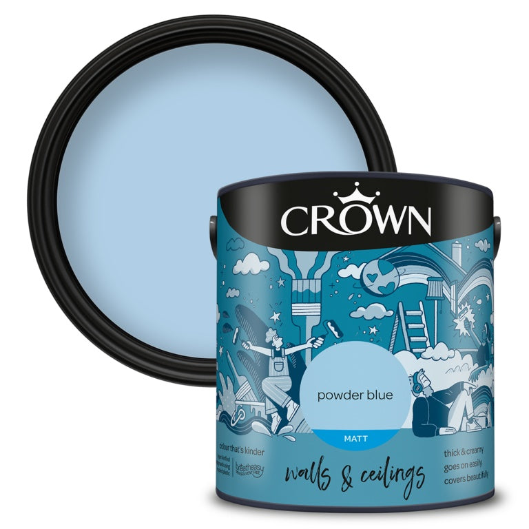 Crown Walls & Ceilings Matt 2.5L Powder Blue