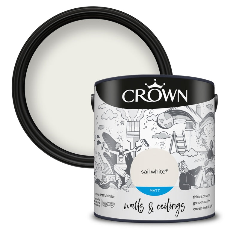 Crown Walls & Ceilings Matt 2.5L Sail White