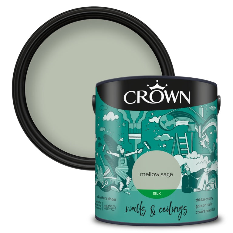 Crown Walls & Ceilings Silk 2.5L Mellow Sage