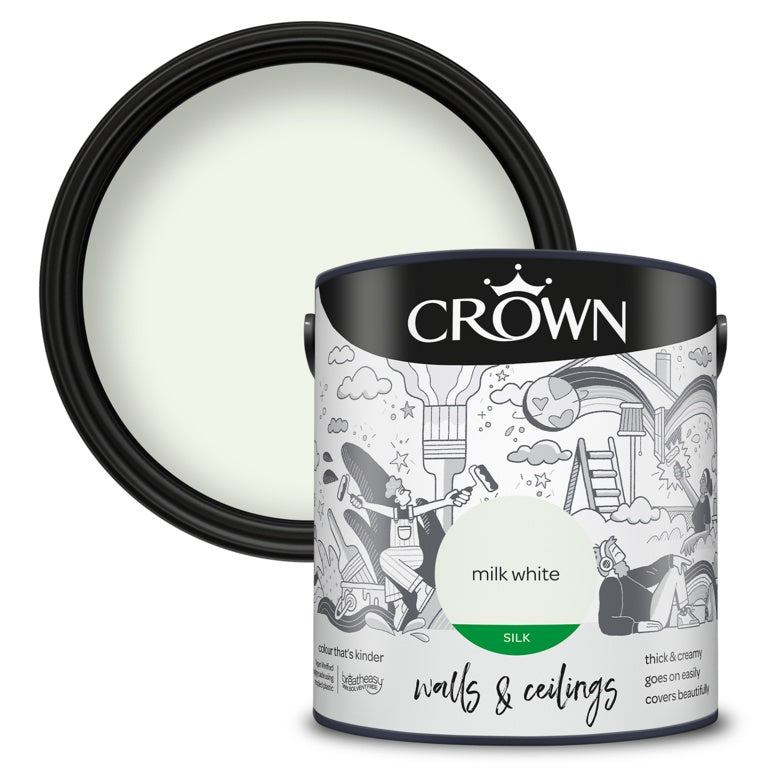 Crown Walls & Ceilings Silk 2.5L Milk White