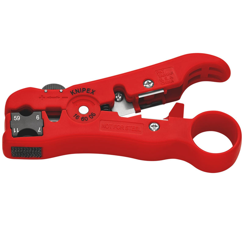 Draper 29777 KNIPEX 16 60 06 SB Wire Stripping Tool for Co-Axial and Data Cable, 125mm
