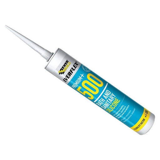 Everbuild Sika 500 Bath & Sanitary Silicone Sealant Translucent 290ml Everbuild Sika - RockBottom Northamptin