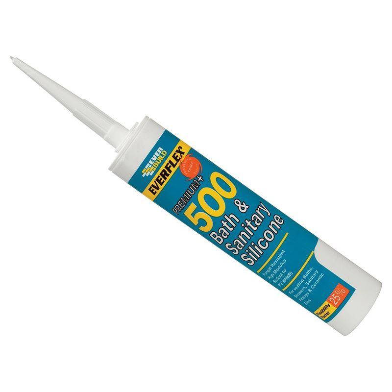 Everbuild Sika 500 Bath & Sanitary Silicone Sealant Sandstone 290ml Everbuild Sika - RockBottom Northamptin
