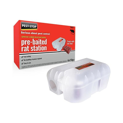 Pest-Stop (Pelsis Group) Super Rat & Mouse Killer Wax Block Pre-Baited Station Pest-Stop (Pelsis Group) - RockBottom Nothampton