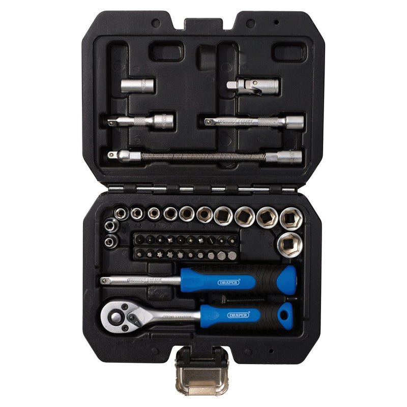 Draper Draper HI-TORQ Metric Socket and Bit Set, 1/4" Sq. Dr. (40 Piece) Draper - Town Tools