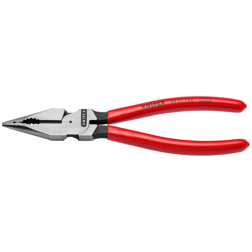 Knipex 08 21 185 SB Needle-Nose Combination Pliers plastic coated black atramentized, 185mm Draper - Town Tools