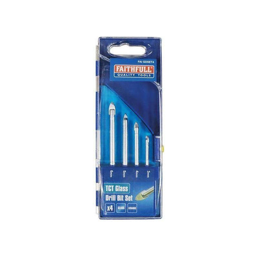 Faithfull Tile & Glass Drill Bit Set of 4 (3-6mm) Faithfull - RockBottom Northampton