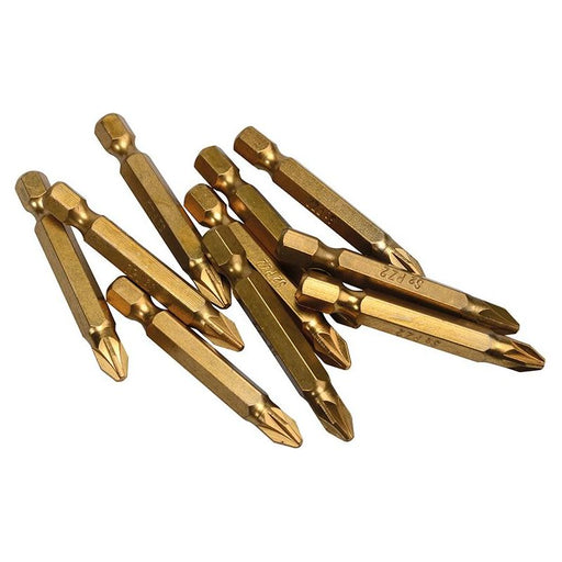 Bluespot Tools Titanium Coated Screwdriver Bits PZ2 x 50mm (Pack 10) BlueSpot Tools - RockBottom Northampton