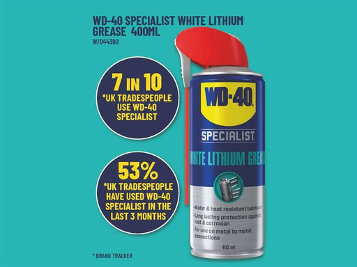 WD-40 Specialist White Lithium Grease 400ml WD-40� - RockBottom Northampton