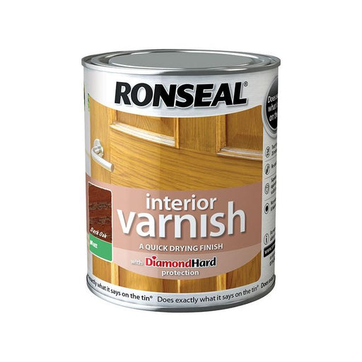 Ronseal Interior Varnish Quick Dry Matt Dark Oak 750ml Ronseal - RockBottom Nothampton