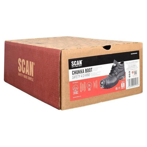 Scan 4 D-Ring Chukka Safety Boots Black UK 6 EUR 40 Scan - RockBottom Nothampton