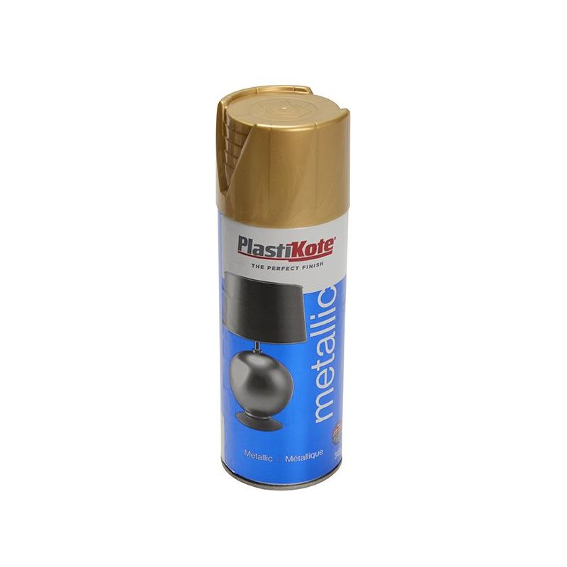 Plastikote Metallic Spray Brass 400ml PlastiKote - RockBottom Nothampton