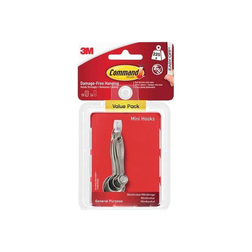 Command™ White Mini Hooks Value Pack (Pack 18) Command™ - RockBottom Northampton