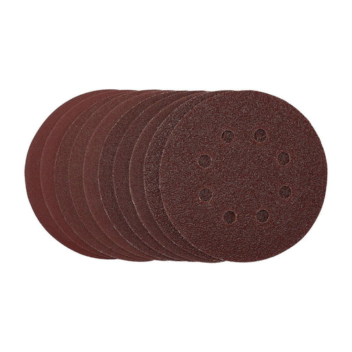 Draper Punched Sanding Discs, 125mm, Hook & Loop, Assorted Grit, (Pack of 10) Draper - Town Tools 