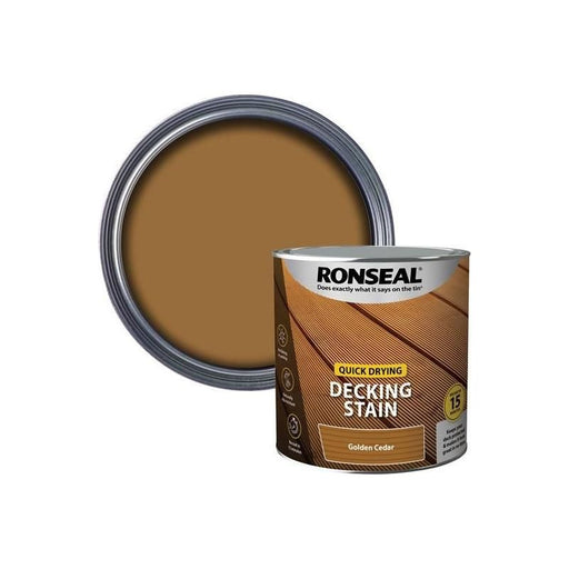 Ronseal Quick Drying Decking Stain Golden Cedar 2.5 litre Ronseal - RockBottom Nothampton