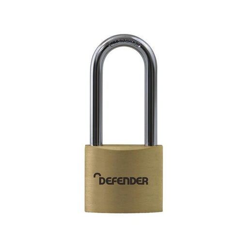 Defender Brass Padlock Long Shackle 40mm DEFENDER - RockBottom Northampton