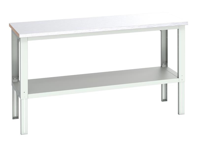 Bott Cubio Adjustable Bench with Shelf, Steel Clad Top 2000 x 750mm