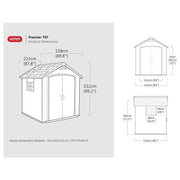 Keter Premier Shed Grey 7.5 x 7ft Keter - RockBottom Northampton