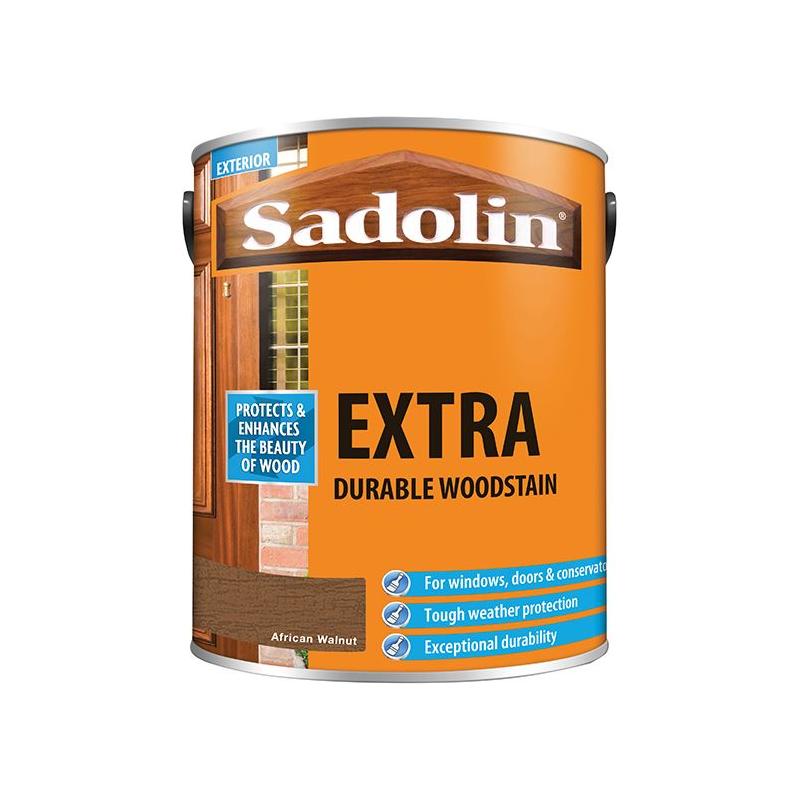 Sadolin Extra Durable Woodstain African Walnut 5 litre Sadolin - RockBottom Nothampton