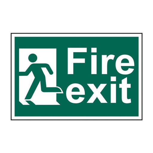 Scan Fire Exit Man Running Left - PVC Sign 300 x 200mm Scan - RockBottom Nothampton