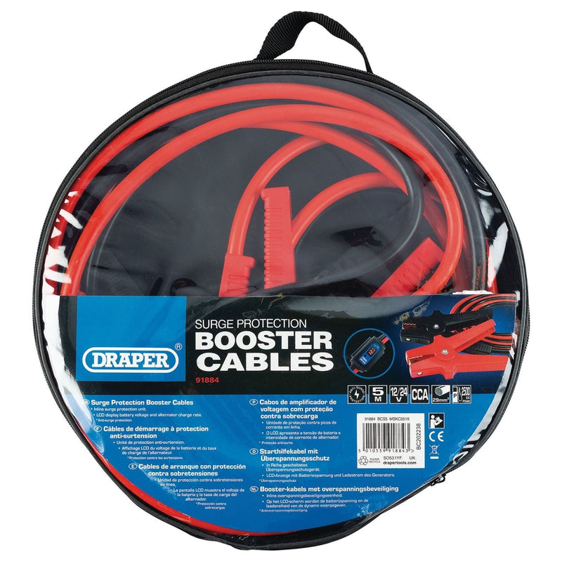 Draper Surge Protection Booster Cables, 5m x 29mm&sup2; 91884 Draper - Town Tools 