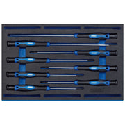 Draper Extra Long Precision Screwdriver Set in 1/4 Drawer EVA Insert Tray (8 Pie Draper - Town Tools 