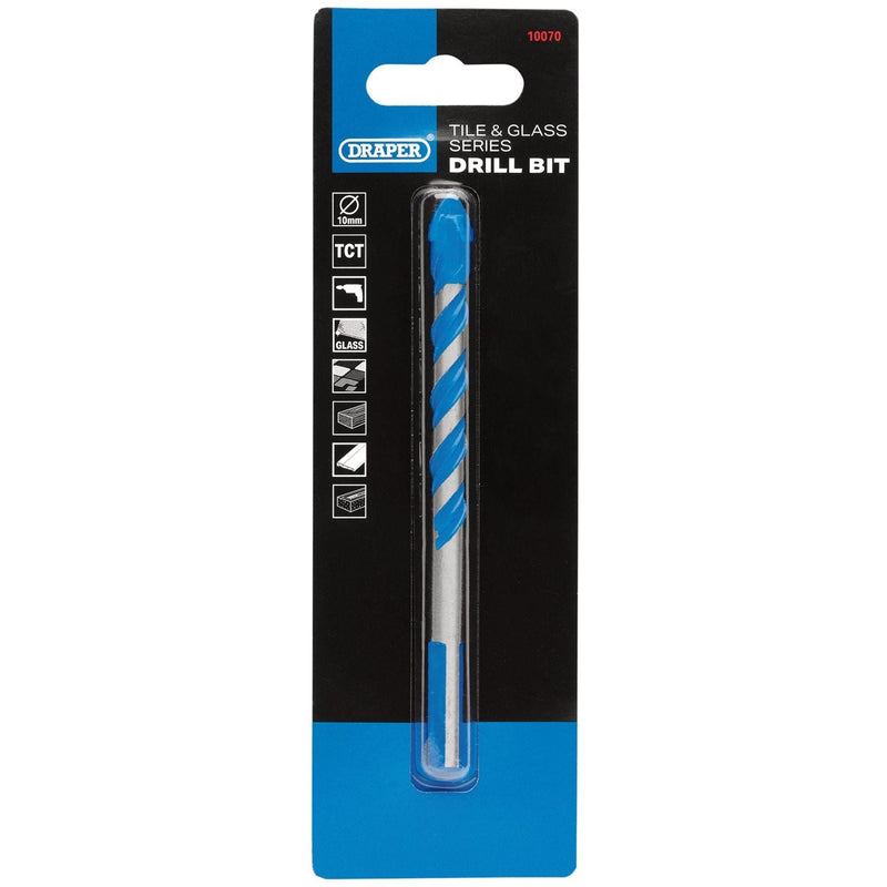Draper TCT Tile and Glass Drill Bit, 10.0 x 119mm Draper - Town Tools