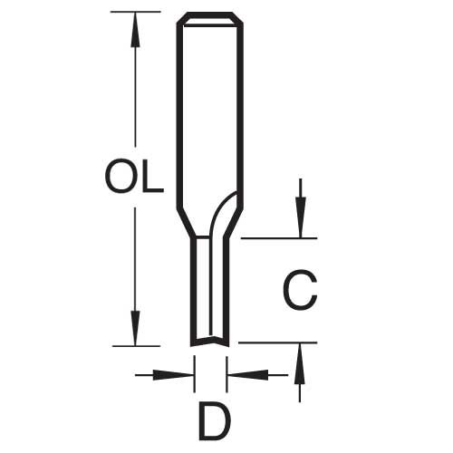 Trend 3/4X1/2TC Two Flute Cutter 8mm