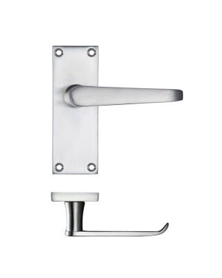 Maxus Flat Lever on Latch Backplate Plain - Satin Chrome