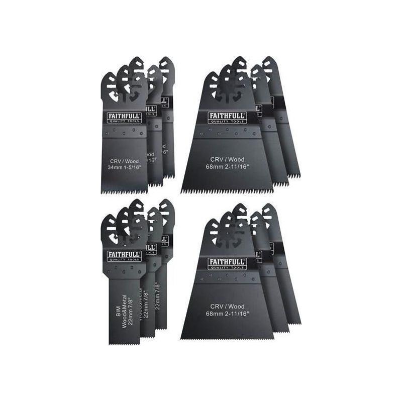 Faithfull Multi-Function Tool Blade Set, 12 Piece Faithfull - RockBottom Northampton