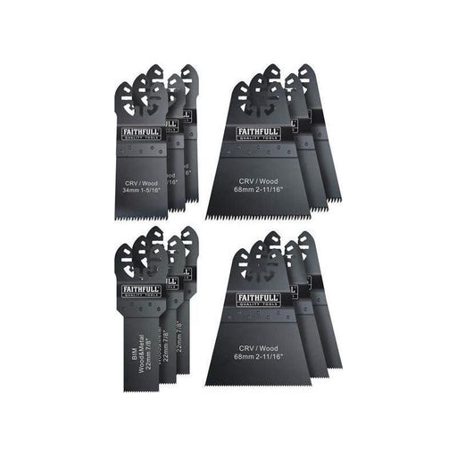 Faithfull Multi-Function Tool Blade Set, 12 Piece Faithfull - RockBottom Northampton