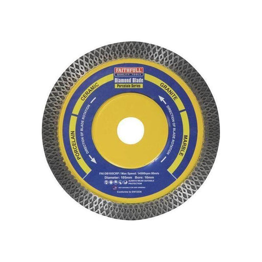 Faithfull Porcelain Diamond Blade 105 x 16mm Faithfull - RockBottom Northampton