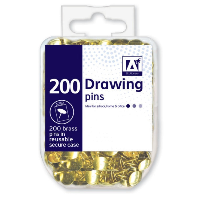 I G Design Drawing Pins In Hardcase Pack 200