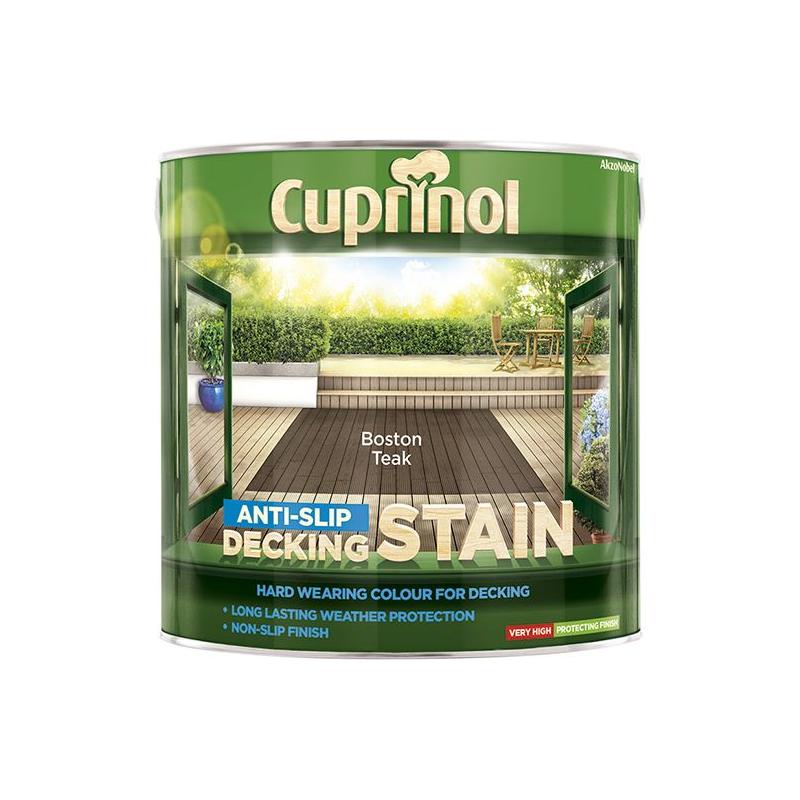 Cuprinol Anti-Slip Decking Stain Boston Teak 2.5 litre Cuprinol - RockBottom Northampton
