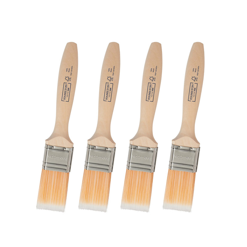 Hamilton For The Trade Fine Tip Flat Brushes – 4 Pack — Trade Pack of 10