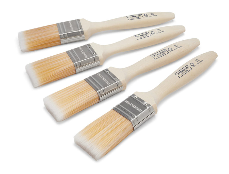 Hamilton For The Trade Fine Tip Flat Brushes – 4 Pack — Trade Pack of 10