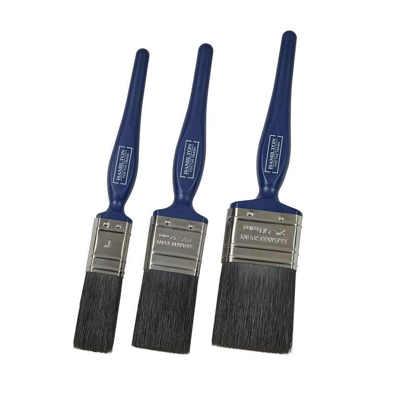 Hamilton For The Trade Plastic Handle Flat Brushes – 3 Pack — Trade Pack of 6