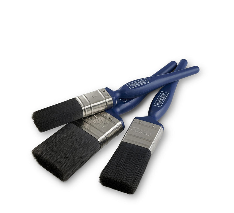 Hamilton For The Trade Plastic Handle Flat Brushes – 3 Pack — Trade Pack of 6