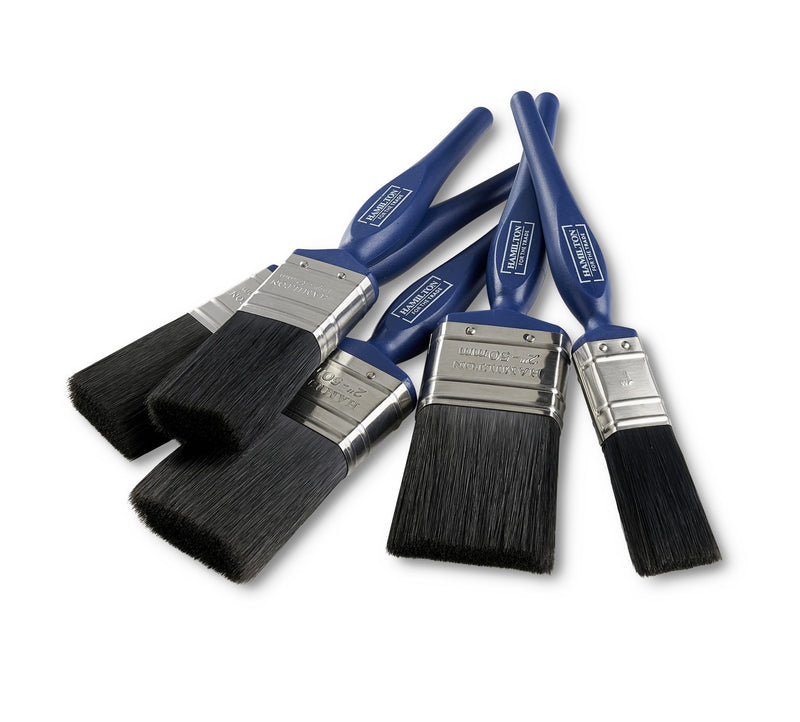 Hamilton For The Trade Plastic Handle Flat Brushes – 5 Pack — Trade Pack of 6