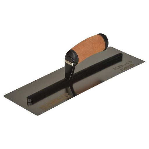 Dewalt Drywall 0.5mm FLEX Stainless Steel Curved Trowel, Leather Handle 14in DEWALT Drywall - RockBottom Northampton