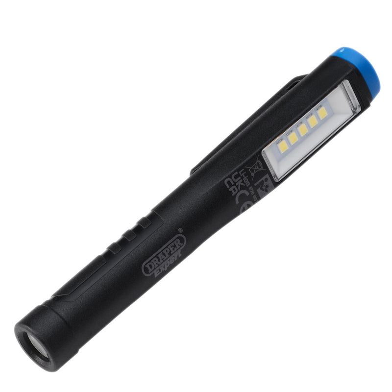 Draper 31098 Draper Expert SMD LED USB Rechargeable Pen Light, 1W, 150 Lumens, USB-C Cable Supplied