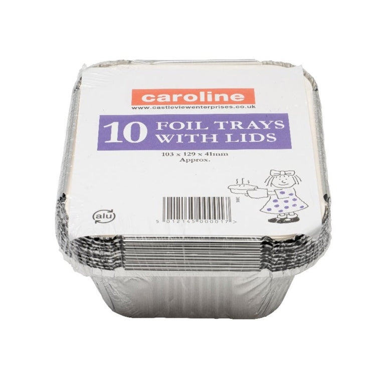 Caroline Foil Trays With Lids 16oz, Pack 10