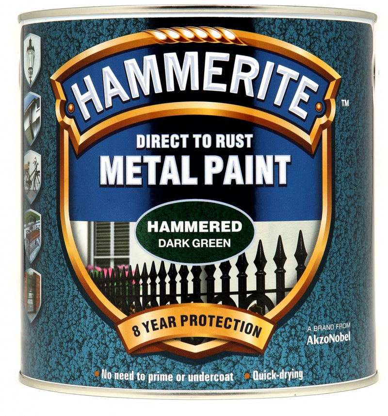 Hammerite Metal Paint Hammered 2.5L Dark Green
