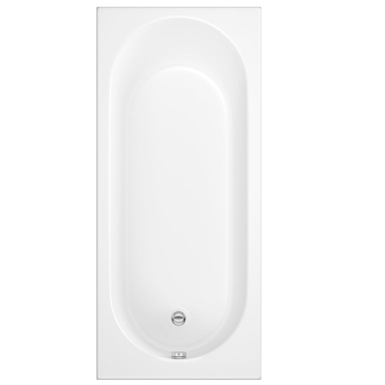 Trojan Cascade 1600x700mm 2 Tap Hole Single End Bath White